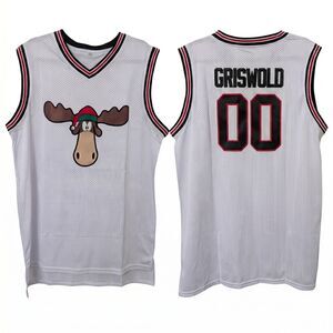 🎄 Christmas Vacation Griswold 00 Moose Basketball Jersey White XL
